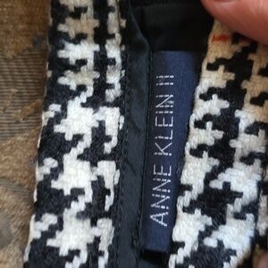 Cashmere Anne Klein II Wool Houndstooth Skirt Career Academia Vintage sz 10